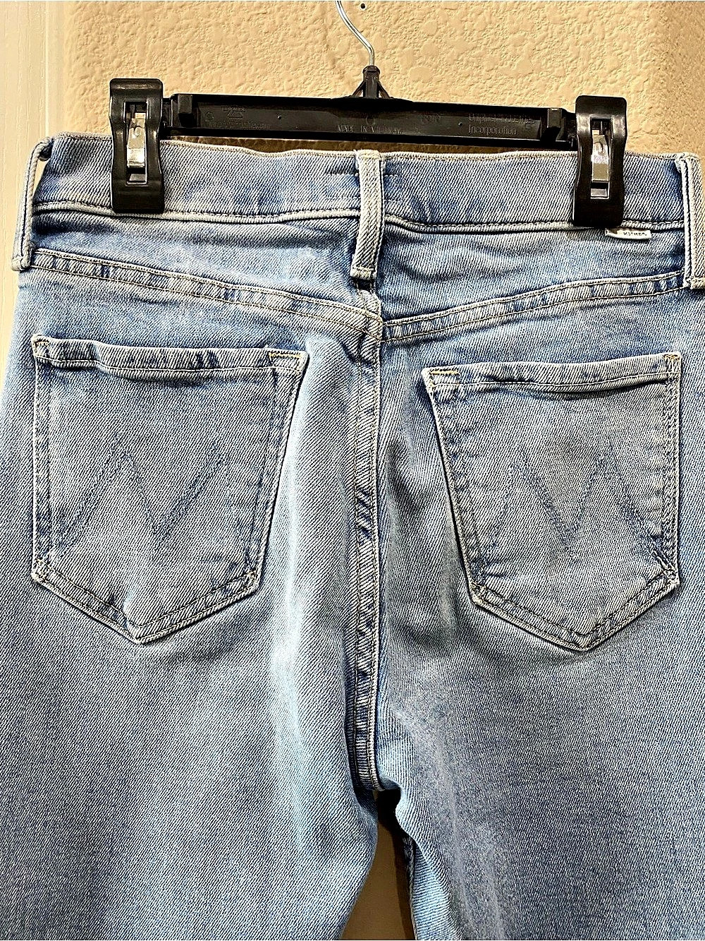 Mother Straight Leg Jeans in Blue Waist 25